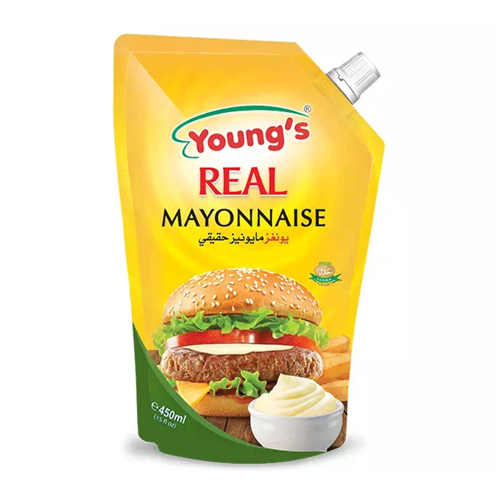 Young’s Real Mayonnaise 450ml – Creamy Burger, Sandwich & Dip Mayo Sauce