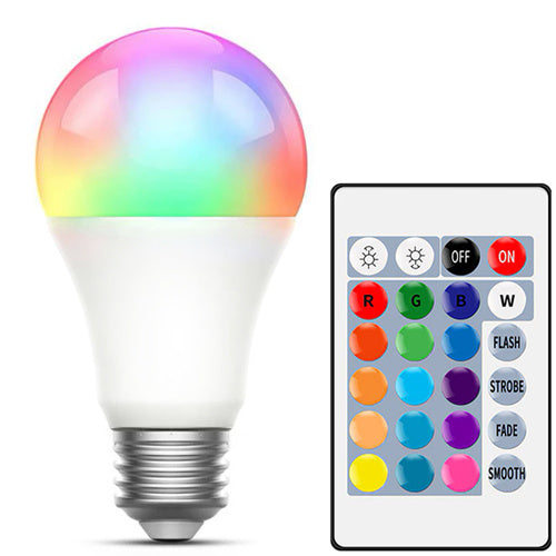 A70-RGB-12W RGB LED Bulb 16 Colors E27 with IR Remote Control