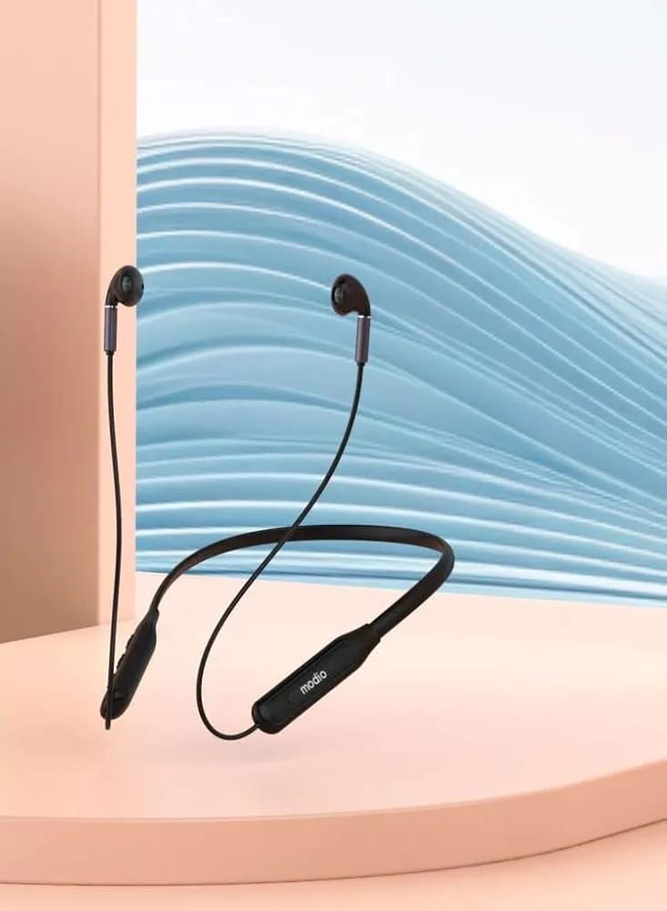 Modio MZ500 Wireless Bluetooth Neckband Headphones Extra Bass Earphones