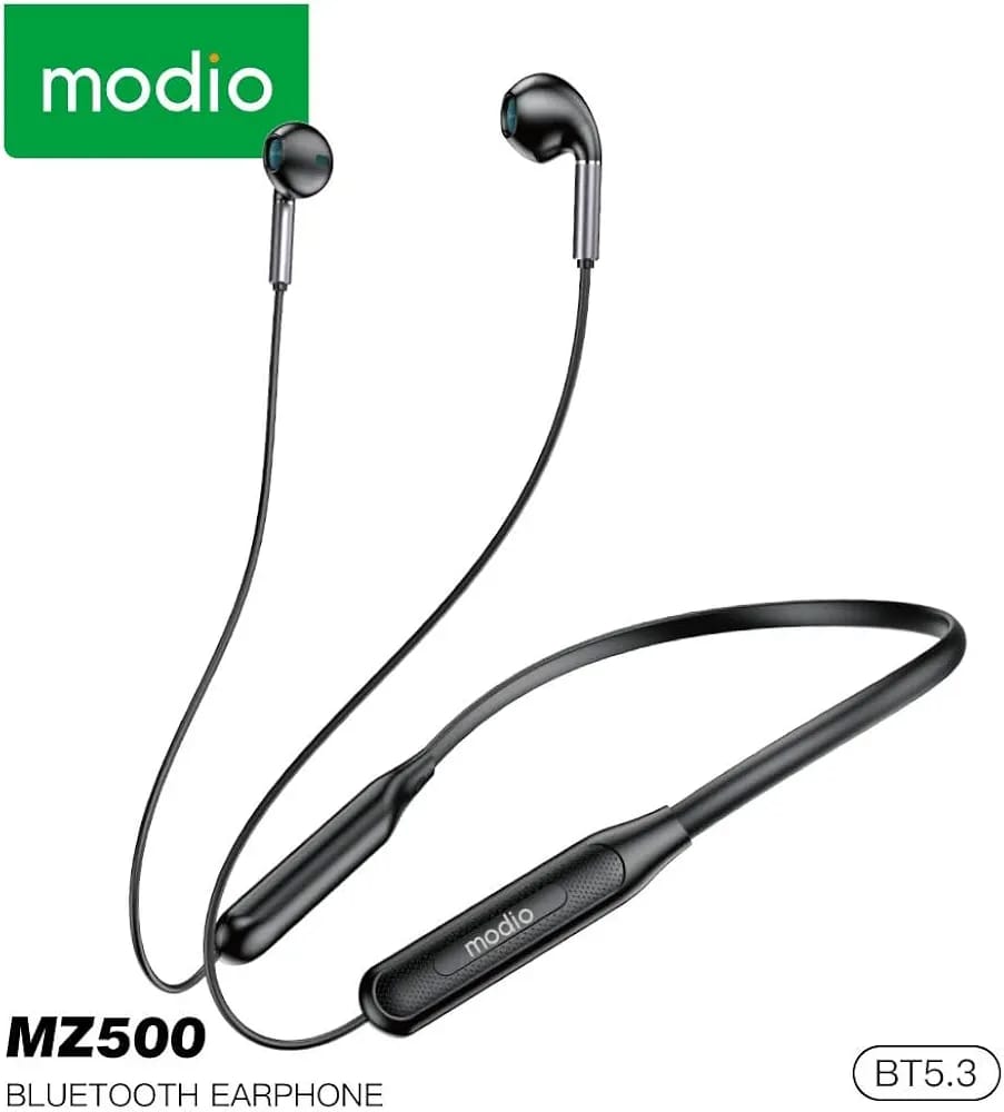 Modio MZ500 Wireless Bluetooth Neckband Headphones Extra Bass Earphones