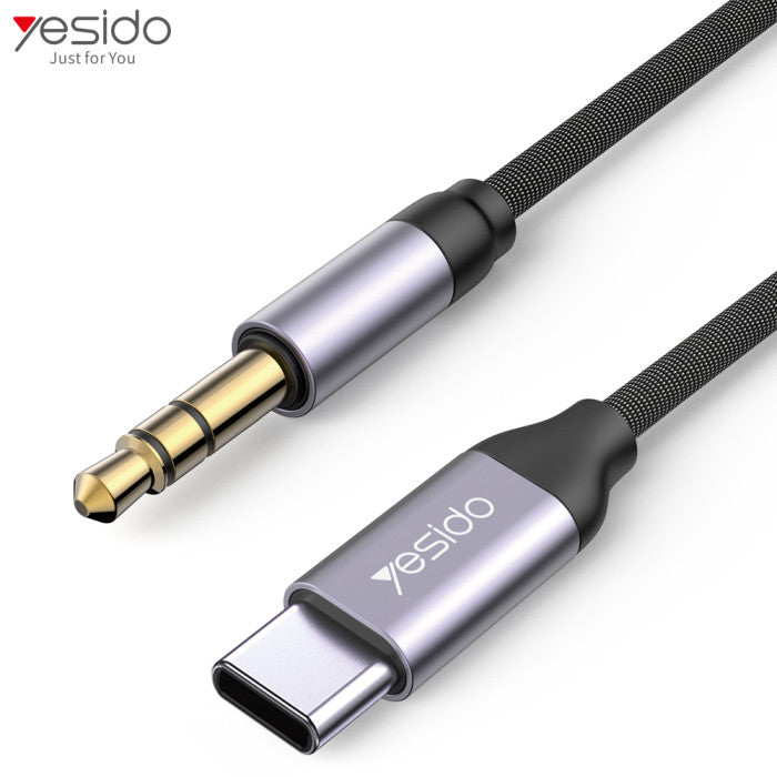 Yesido YAU20 USB-C to 3.5mm AUX Audio Adapter Cable – 100cm Type-C Headphone Jack Converter