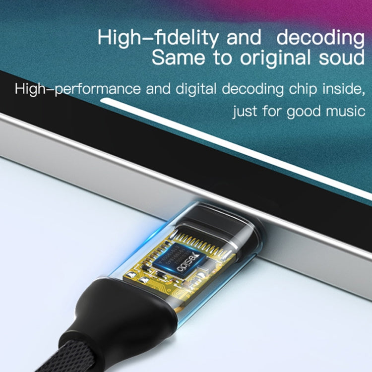 Yesido YAU20 USB-C to 3.5mm AUX Audio Adapter Cable – 100cm Type-C Headphone Jack Converter