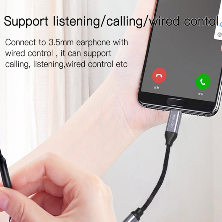 Yesido YAU19 USB-C to 3.5mm Audio Adapter Cable – 12cm Type-C Headphone Converter