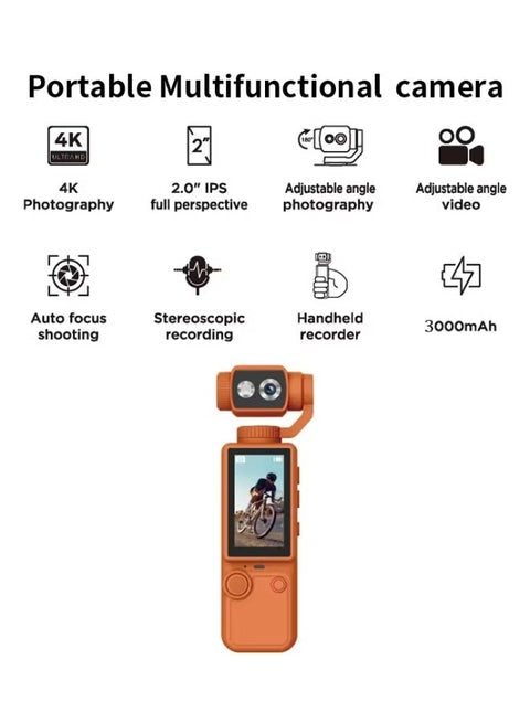 AirTab Pocket 4 Ultra HD 4K Handheld Vlogging Camera with Gimbal Stabilization & IPS Display