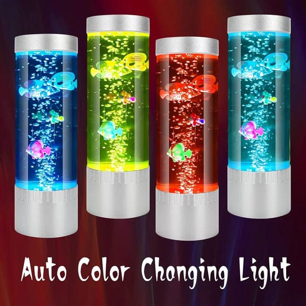 LED Bubble Fish Lamp – Color Changing Sensory Night Light for Bedroom & Home Decor 32cm