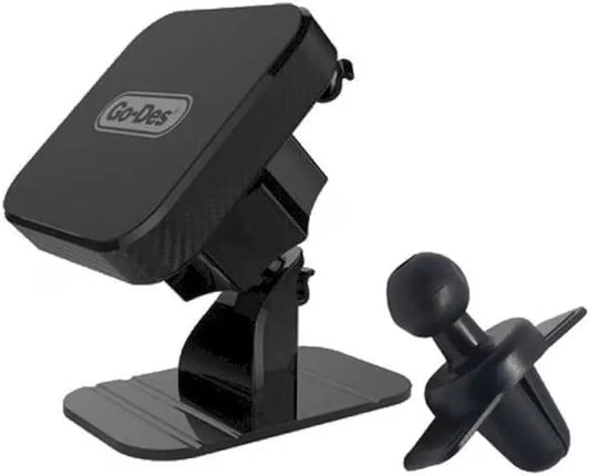 Go-Des GD-HD681 2-in-1 Magnetic Car Phone Holder – 360° Dashboard & Air Vent Mount
