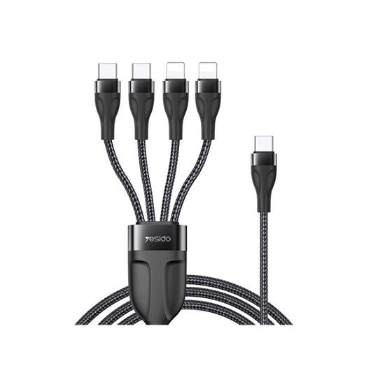 Yesido 4-in-1 Fast Charging Cable USB Multi Charger Cord for iPhone, Type-C & Micro USB