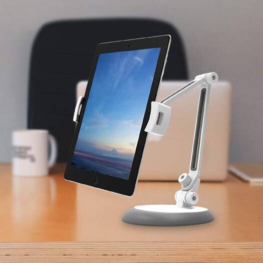 Yesido Adjustable Smart Tablet Holder Desk Stand for iPad & Tablets – 360° Rotating Aluminum Mount