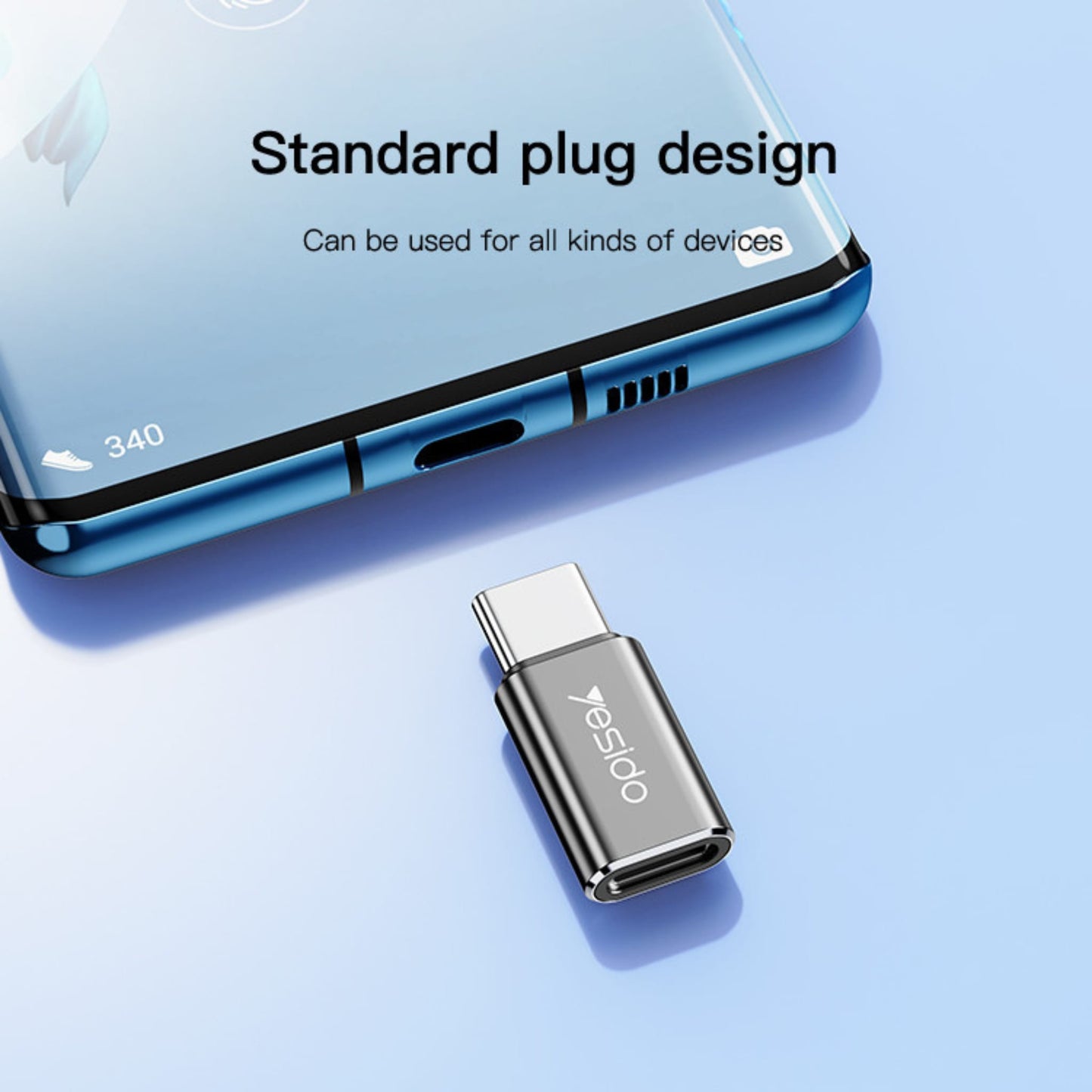 Yesido GS22 Lightning to USB-C Adapter – Fast Charging & Data Transfer Converter for iPhone & iPad