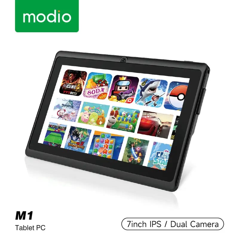 Modio M1 7-Inch Android Tablet PC with WiFi – HD Display, Dual Camera & Long Battery Life