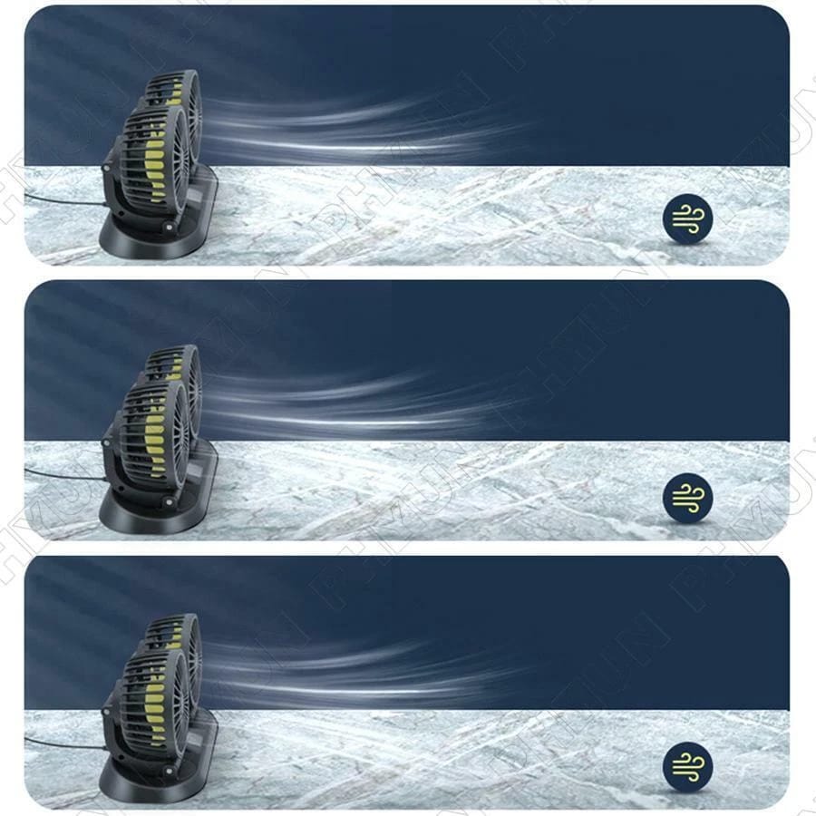 Double-Headed Vehicle Fan with Pure Copper Motor – 360° Rotating Dual-Speed Car Cooling Fan