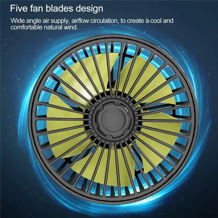 Double-Headed Vehicle Fan with Pure Copper Motor – 360° Rotating Dual-Speed Car Cooling Fan