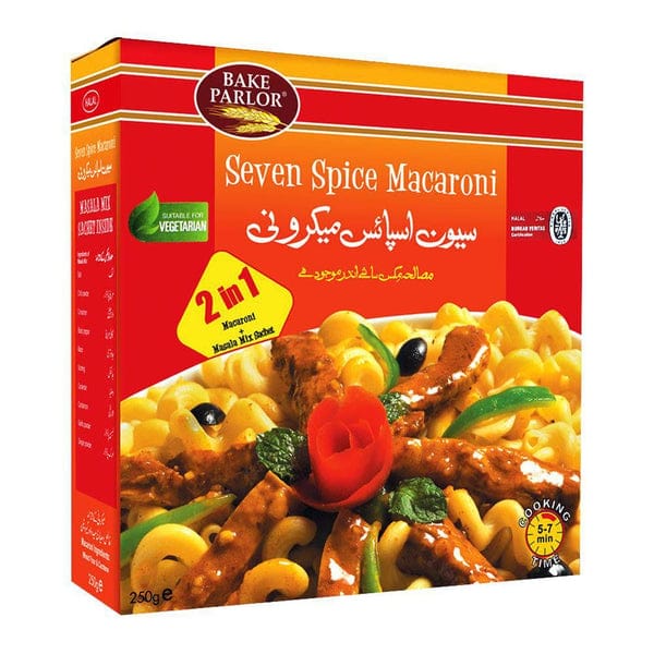 Bake Parlor Seven Spice Macaroni 250g | Instant Spicy Pasta with Masala Mix | Quick & Easy Meal