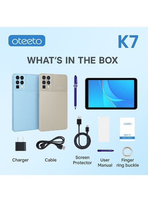 Oteeto K7 10.1" Android Tablet – 8GB RAM, 256GB Storage, Dual SIM, Long Battery Life