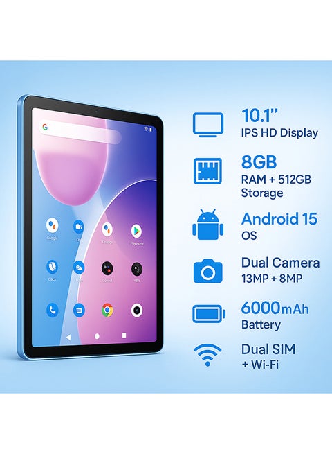 Oteeto Tab 14 Pro Stylus 10.1" Android Tablet – 8GB RAM, 256GB Storage, Stylus Pen, Dual SIM