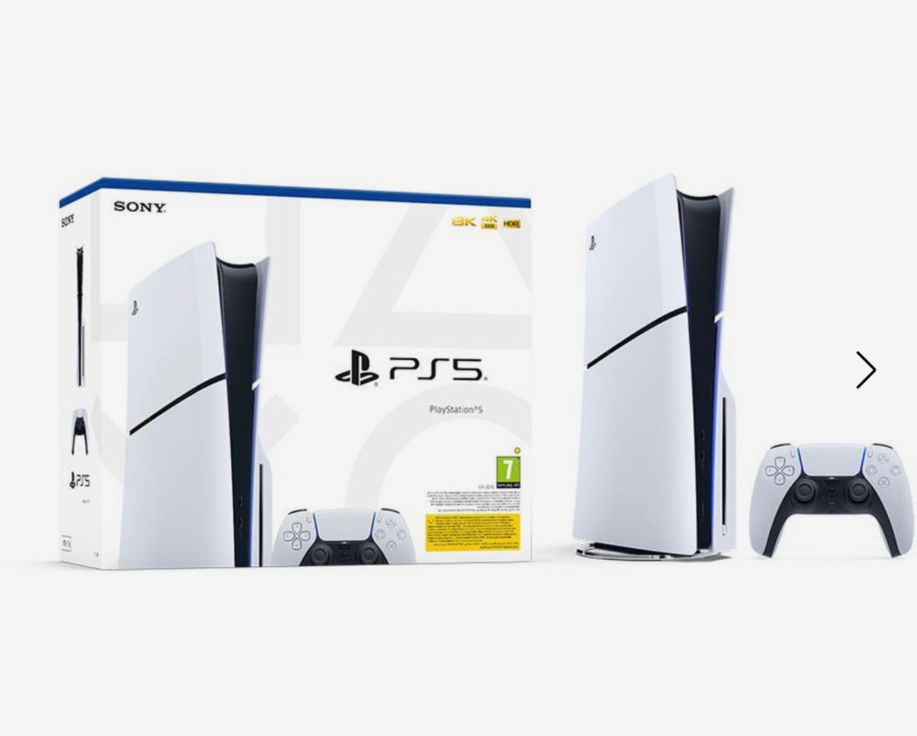 Sony PlayStation 5 (PS5) Slim Console Disc Edition – 1TB SSD | Ultra HD 4K Gaming Console with DualSense Controller