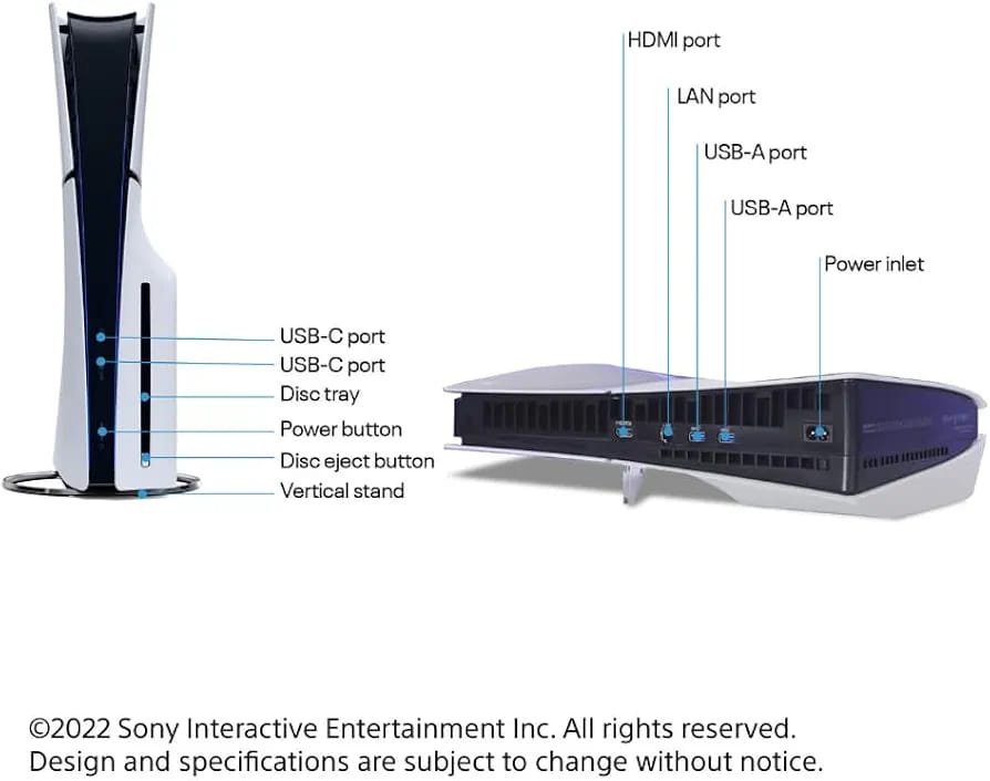 Sony PlayStation 5 (PS5) Slim Console Disc Edition – 1TB SSD | Ultra HD 4K Gaming Console with DualSense Controller