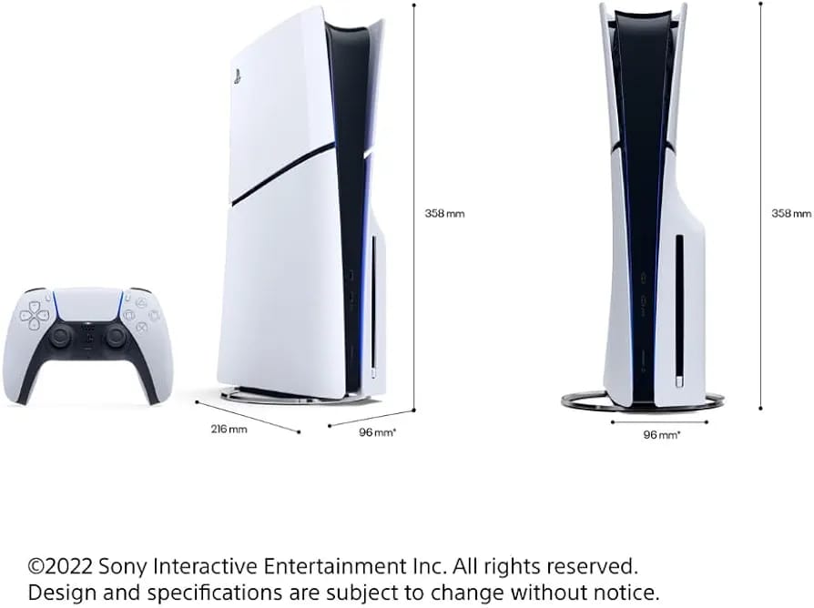 Sony PlayStation 5 (PS5) Slim Console Disc Edition – 1TB SSD | Ultra HD 4K Gaming Console with DualSense Controller