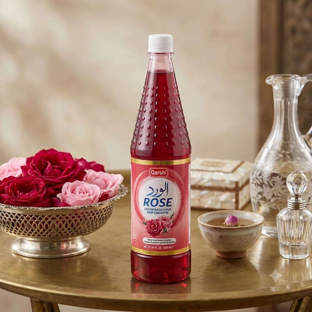 Qarshi Rose Syrup | Premium Rose Flavored Herbal Drink Concentrate