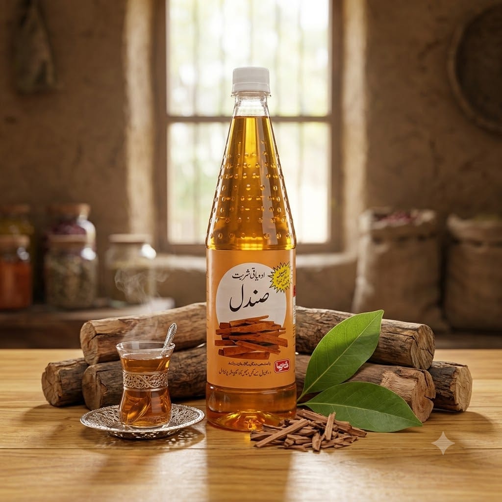 Qarshi Sandal Sharbat | Premium Herbal Summer Drink | Refreshing Sandal Syrup