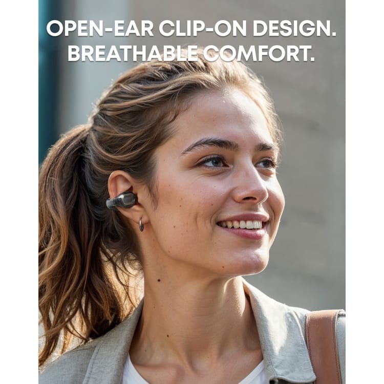 Soundcore C40i Open-Ear Wireless Bluetooth Earbuds with AI Clear Calls, Secure Clip-On Fit & Long Battery Life