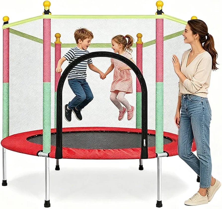 Premium Outdoor Trampoline with Safety Net & Ladder – Heavy Duty Kids & Adults Garden Trampoline