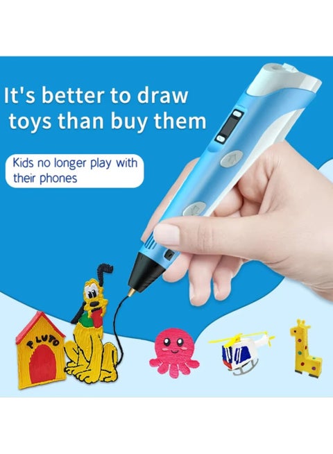 3D Printing Pen with PLA Filament Kit – USB Rechargeable Creative Drawing Pen for Kids & Adults