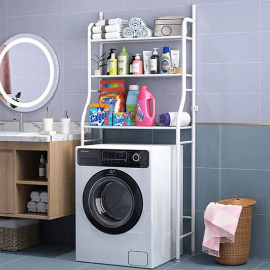 4-Tier Over Washing Machine Storage Rack – Space Saving Bathroom & Laundry Organizer Shelf