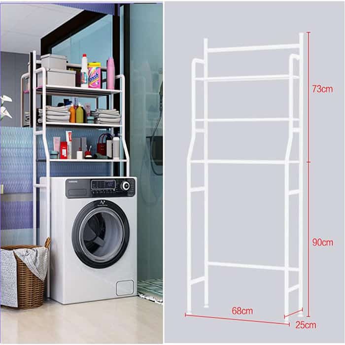 4-Tier Over Washing Machine Storage Rack – Space Saving Bathroom & Laundry Organizer Shelf