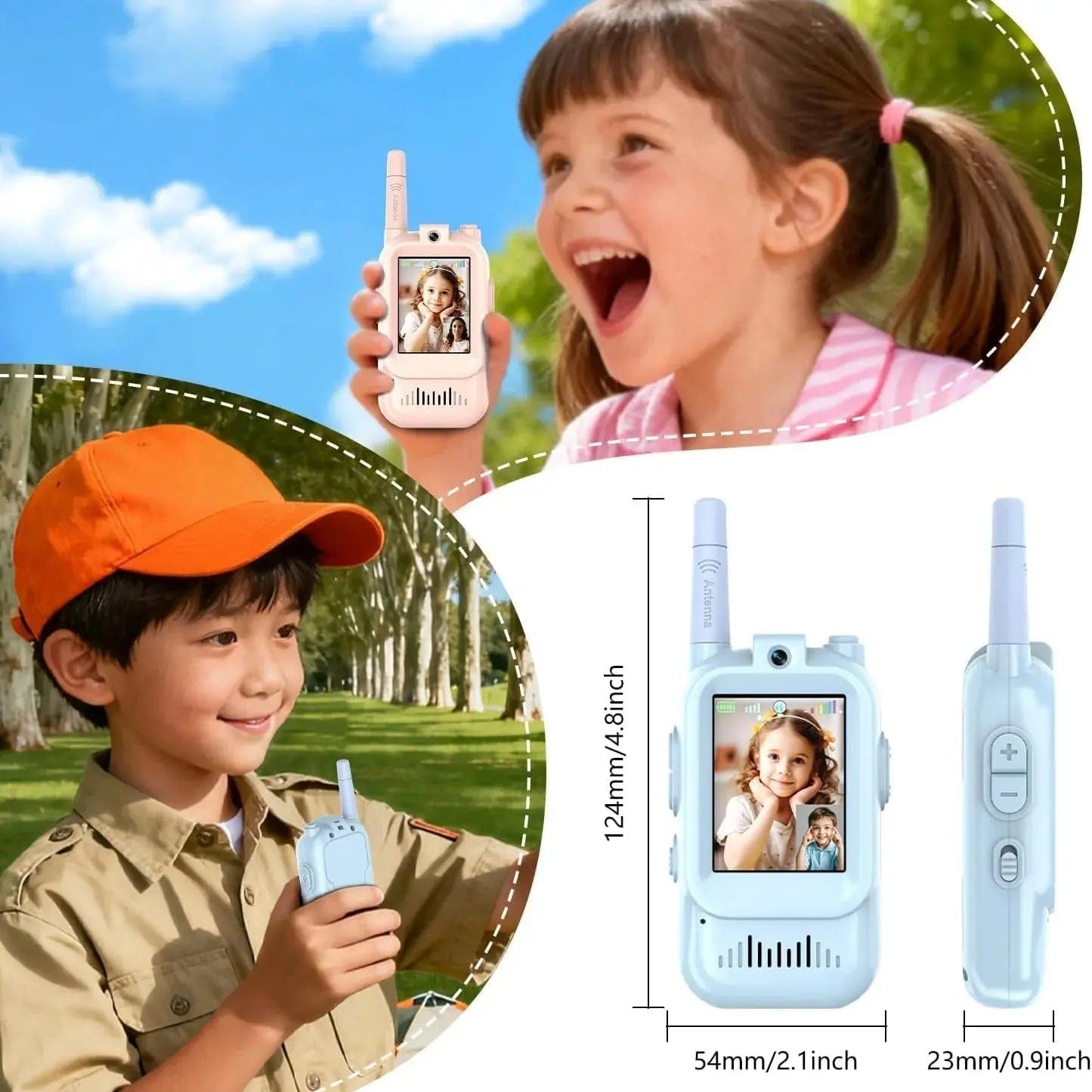 Video Walkie Talkie for Kids – HD Camera, Video Calls, Two-Way Communication, Rechargeable Children's Toy (2-Pack)