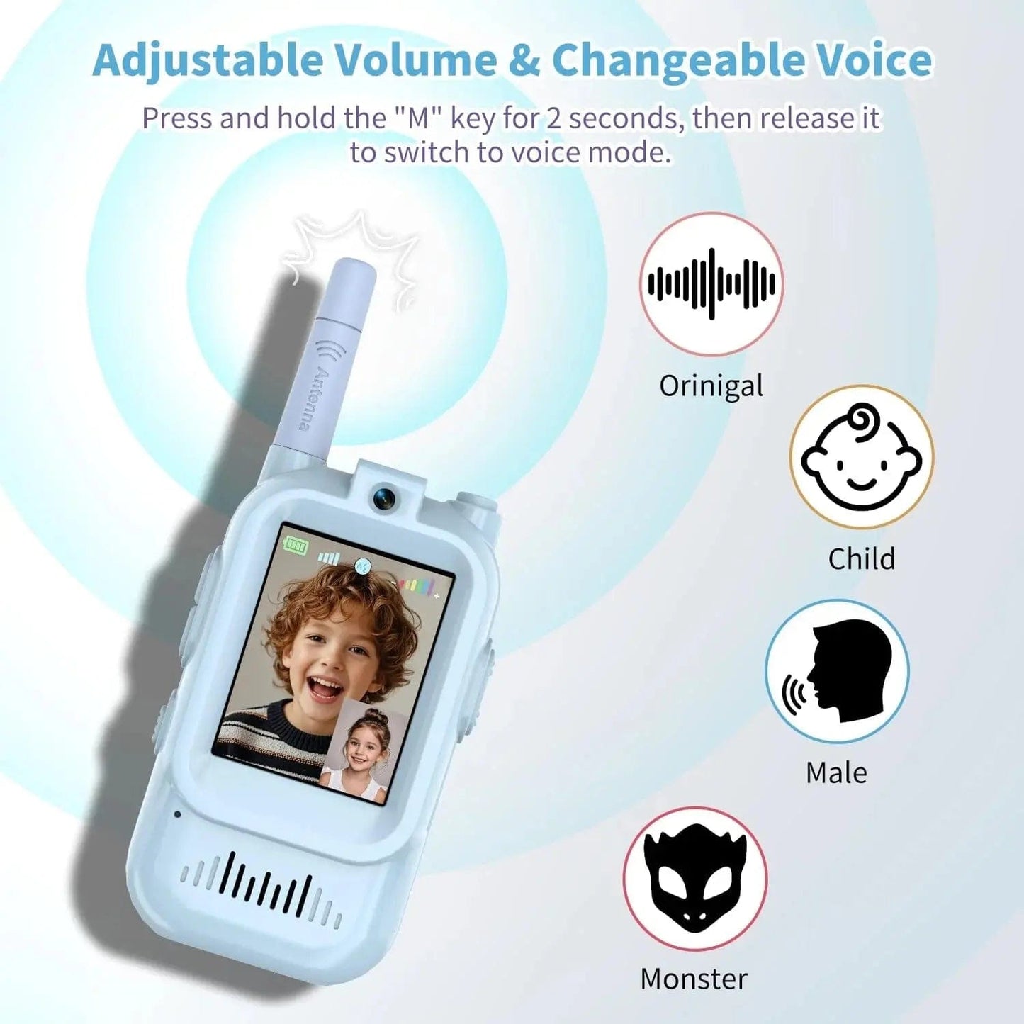 Video Walkie Talkie for Kids – HD Camera, Video Calls, Two-Way Communication, Rechargeable Children's Toy (2-Pack)