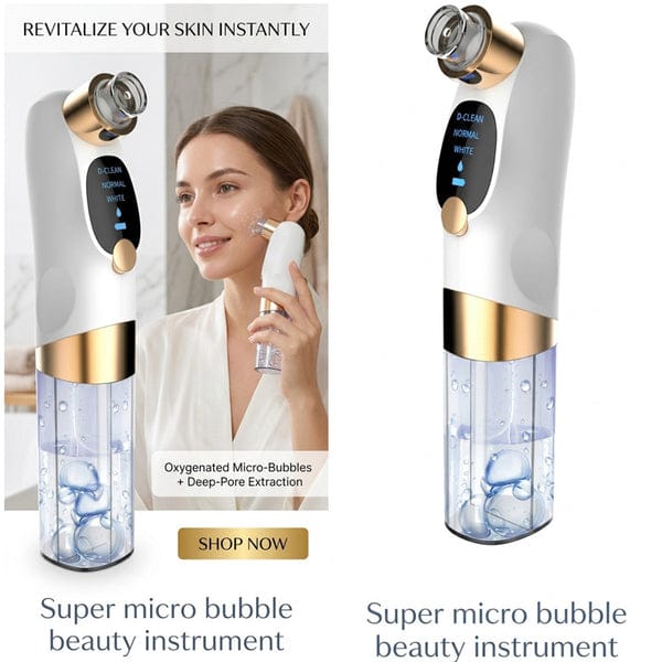 Super Micro Bubble Beauty Instrument – Portable Hydrogen Water Facial Cleanser, Deep Pore Cleansing & Skin Rejuvenation Device