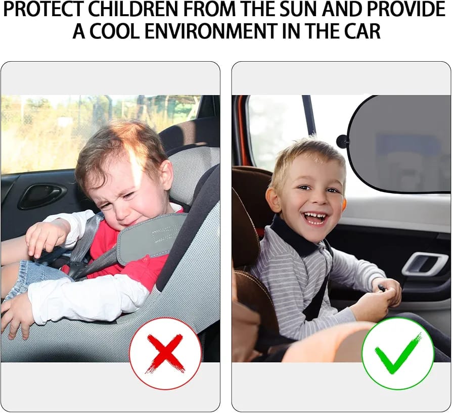 Universal 5-Piece Car Window Sun Shade Set – Foldable UV Protection Side & Rear Window Sunshades