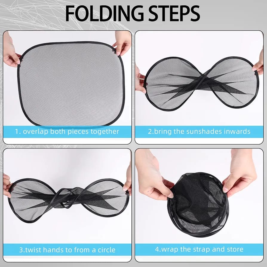 Universal 5-Piece Car Window Sun Shade Set – Foldable UV Protection Side & Rear Window Sunshades