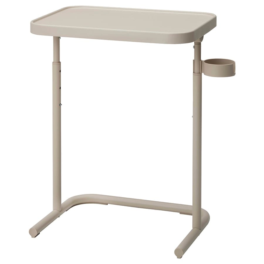 Adjustable C-Shaped Side Table with Cup Holder | Portable Sofa & Bed Laptop Desk | Modern Snack Table