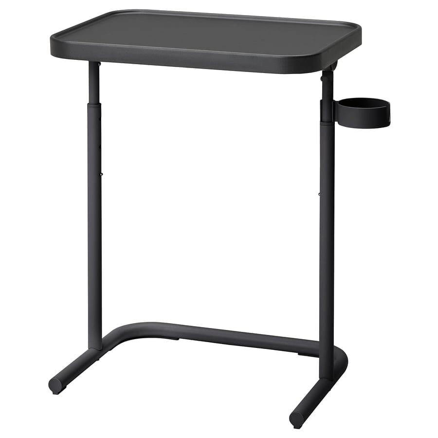 Adjustable C-Shaped Side Table with Cup Holder | Portable Sofa & Bed Laptop Desk | Modern Snack Table