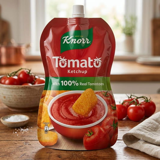 Knorr Tomato Ketchup with 100% Real Tomatoes – Easy Squeeze Pouch