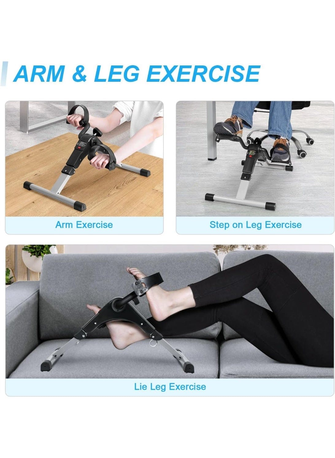 Mini Pedal Exerciser with LCD Monitor – Portable Arm & Leg Exercise Bike for Home, Office & Physical Therapy