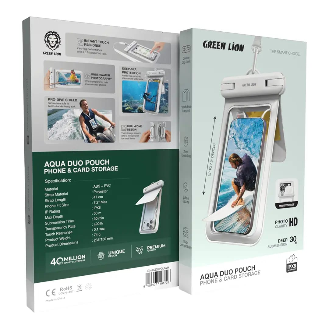 Green Lion Aqua Duo Waterproof Phone Pouch – Phone & Card Storage