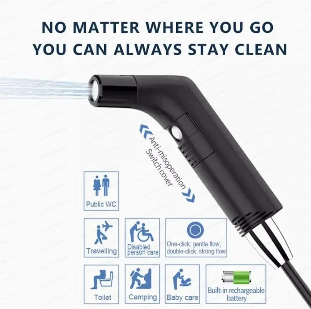 Portable Bidet Sprayer with 2.3L Water Container – All-in-One Travel Bidet Set, Filtered Hose, Easy Carry Handle
