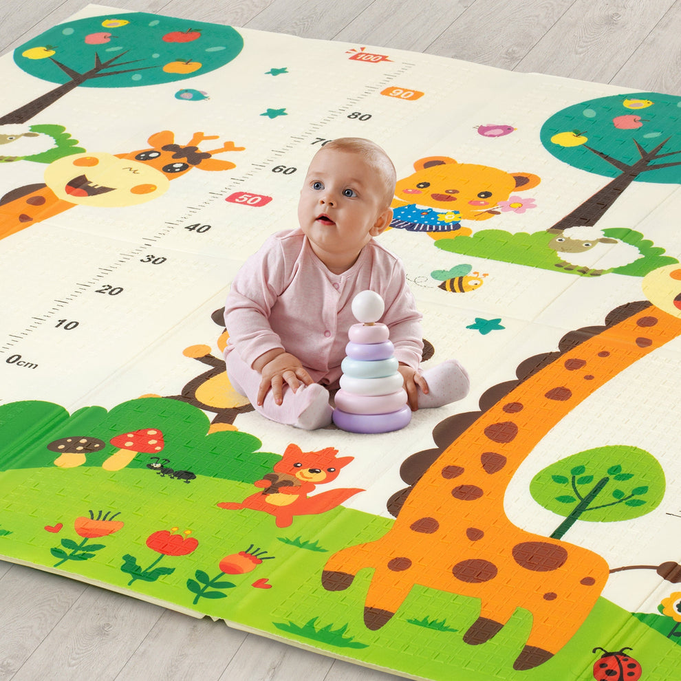 2-in-1 Portable Baby Play Mat – Foldable Double-Sided Crawling & Activity Mat with Carry Bag, 200 × 175 cm