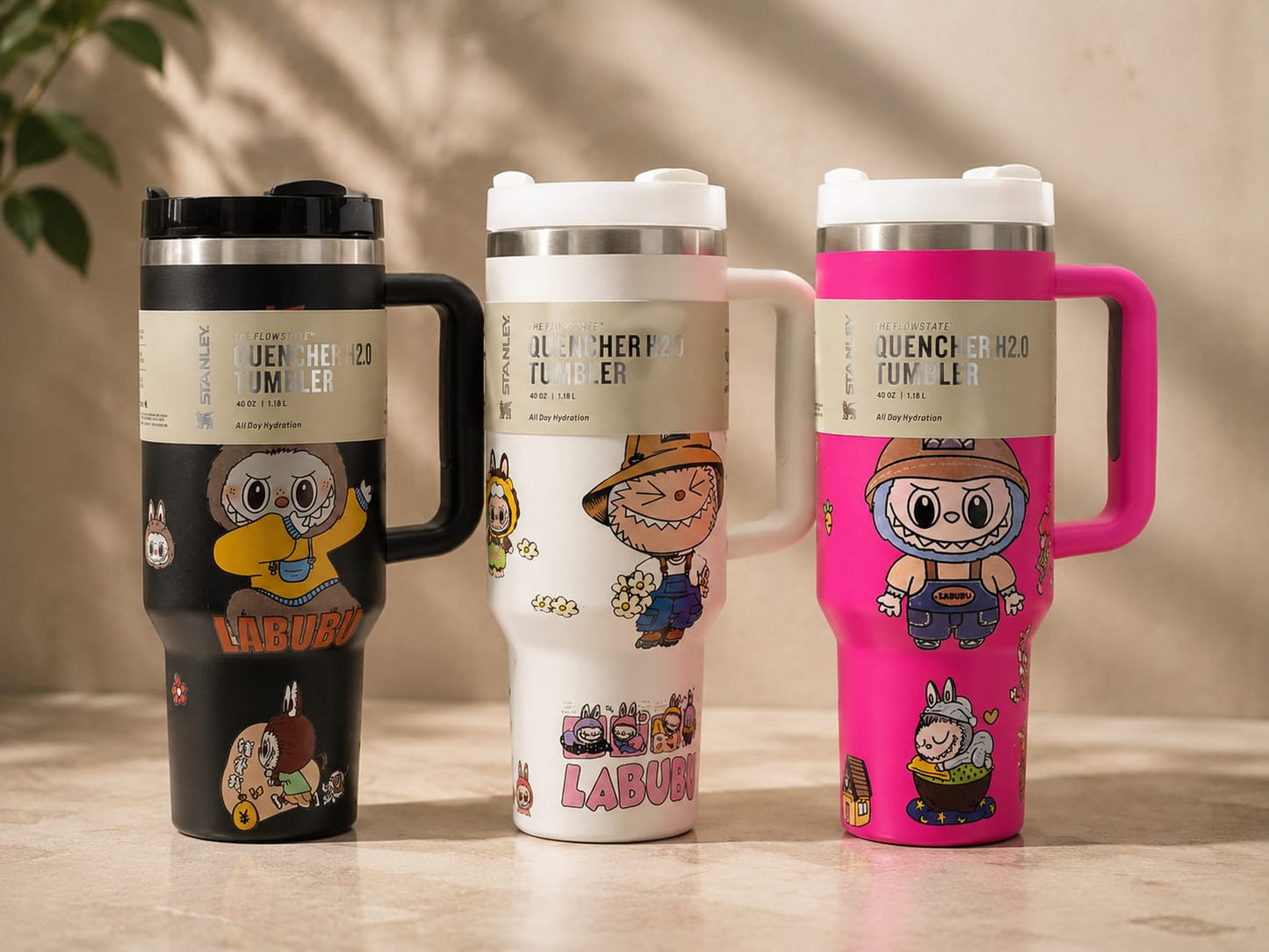 Stanley Quencher H2.0 40 oz Labubu Tumbler – Cute Character Insulated Travel Cup