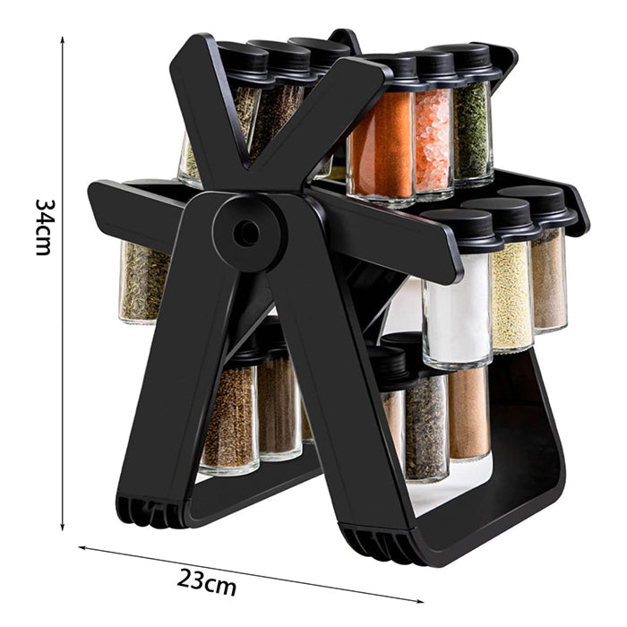 18-Jar Rotating Carousel Spice Rack Organizer – Kitchen Countertop Spinning Wheel Spice Storage | Qatar