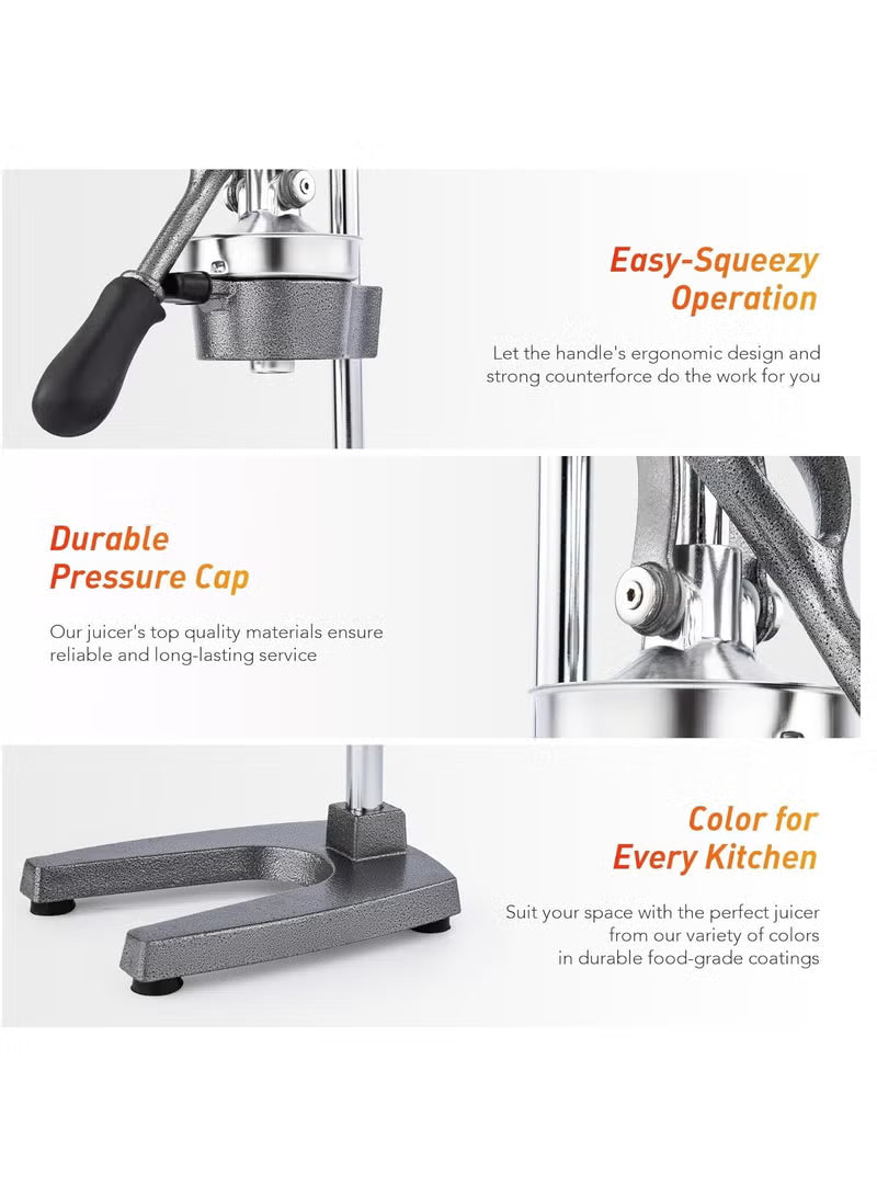 Professional Manual Hand Press Citrus Juicer - Fresh Orange, Lemon, Lime & Pomegranate Squeezer Machine