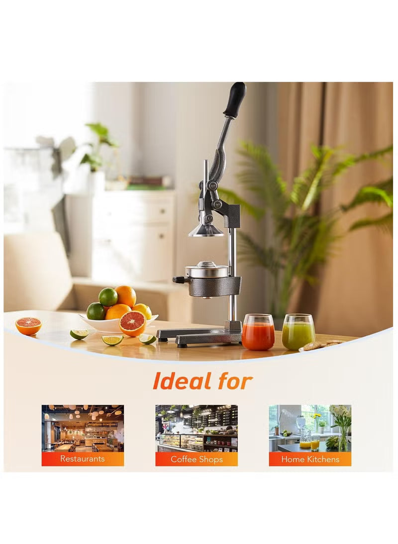 Professional Manual Hand Press Citrus Juicer - Fresh Orange, Lemon, Lime & Pomegranate Squeezer Machine
