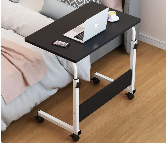Adjustable Laptop Stand Table with Wheels – Height Adjustable Rolling Desk for Bed, Sofa & Home Office | Portable Laptop Tray Table Qatar