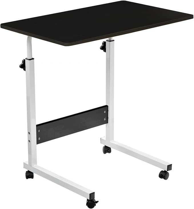Adjustable Laptop Stand Table with Wheels – Height Adjustable Rolling Desk for Bed, Sofa & Home Office | Portable Laptop Tray Table Qatar