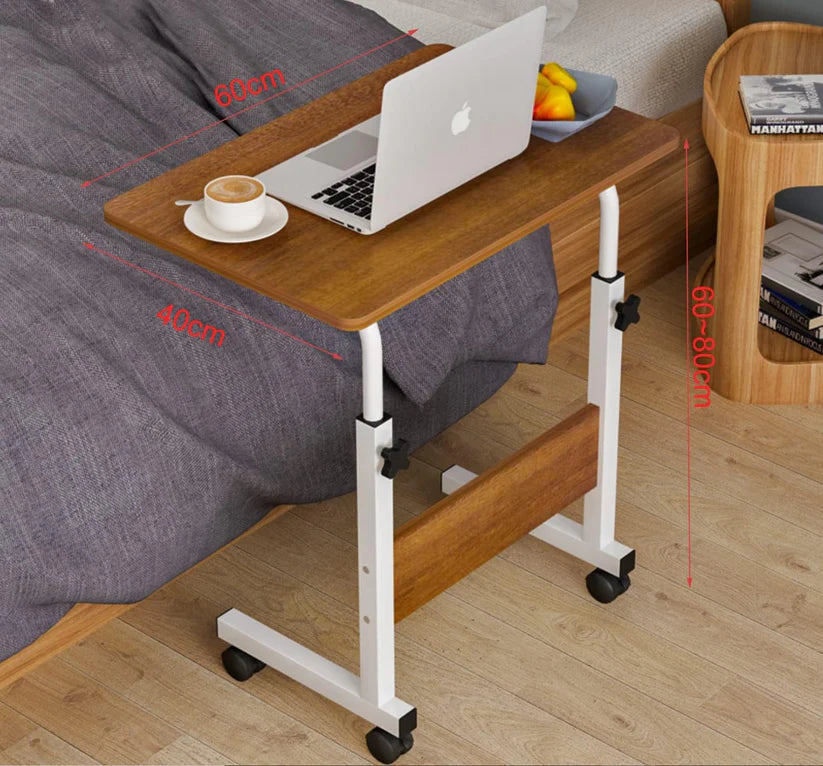 Adjustable Laptop Stand Table with Wheels – Height Adjustable Rolling Desk for Bed, Sofa & Home Office | Portable Laptop Tray Table Qatar
