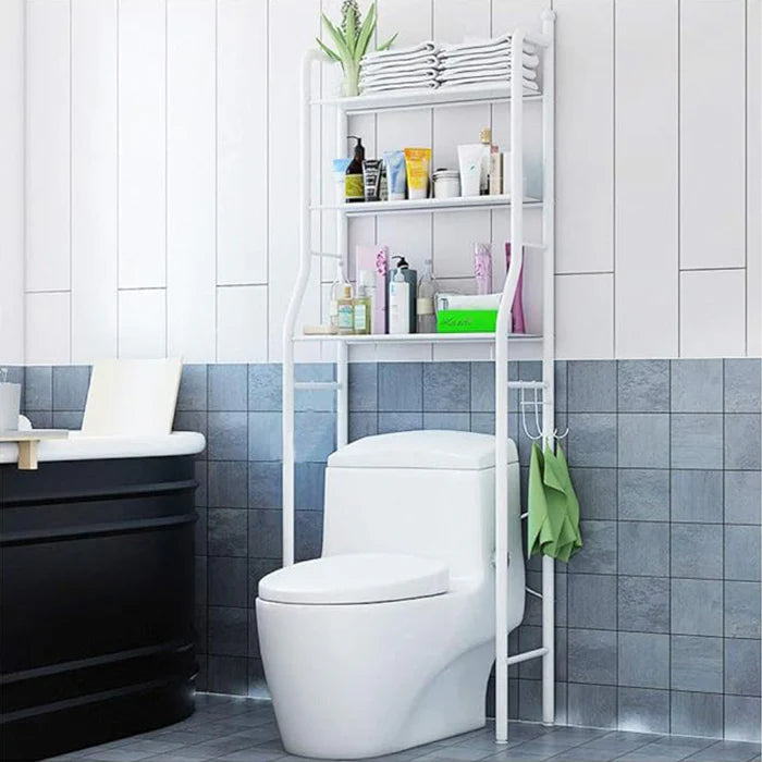 3 Layer Space Saving Metal Toilet Storage Rack | Over Toilet Bathroom Organizer Shelf | Qatar