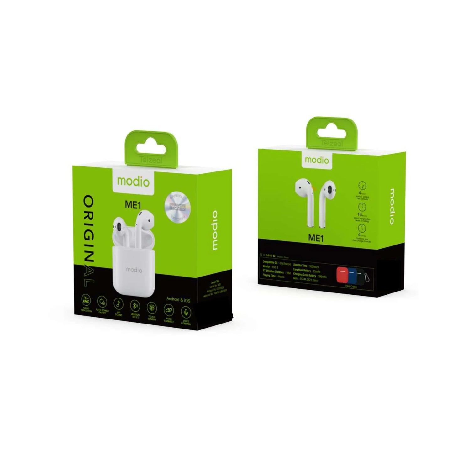 Modio ME1 Bluetooth Earbuds – Wireless TWS with Charging Case